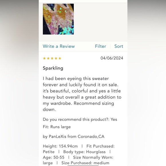 Anthropologie NWT Maeve Patterned Sequin Cardigan size M. - Picture 8 of 10